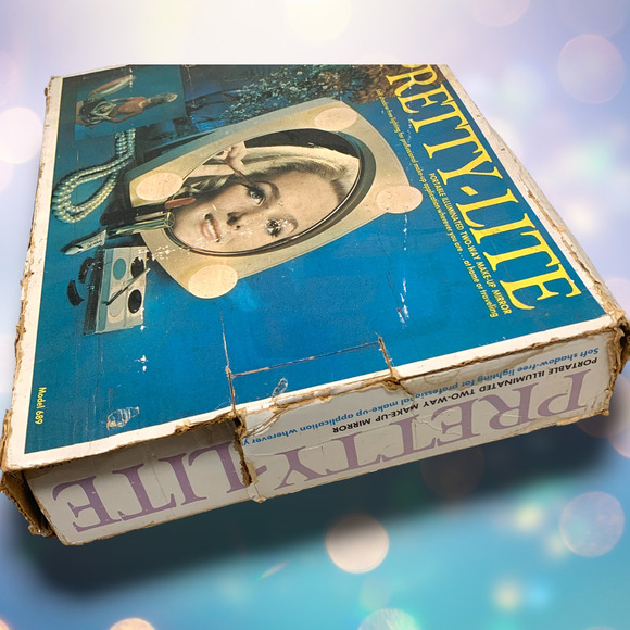 Vintage 1969 Pretty-Lite Two Sided Lighted Makeup Mirror Original Box Tested - Picture 12 of 15